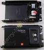 Akkufachdeckel schwarz Nokia N8 original Rückenschale mir Orange Logo, Back Cover incl. Kamerascheibe Kameralinse, Freisprechlautsprecher, Lautstärketaste und Lautstärkeschalter, Kamerataste, Verriegelungstaste Tastensperre, Simkartenabdeckung, Speicherkartenabdeckung, grau
