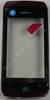 Oberschale rot und Touchpanel Nokia Asha 306 original A-Cover mit Displayscheibe, Digitizer, red