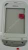 Oberschale weiss Nokia C2-06 original A-Cover white mit Displayscheibe, Touchpanel, Touchscreen, Lautsprecher, Displayglas