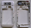 Unterschale weiss Nokia E71 original B-Cover, Mittelrahmen, Mittelcover incl. Konnektor Headset, Ladekonnektor, Ladeanschlu, Kamerascheibe, Kameralinse, Freisprechlautsprecher, Einschalttaste, Verriegelung Akkufachdeckel