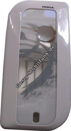 C-Cover Akkufachdeckel original Nokia 7610 silver brush stroke silber