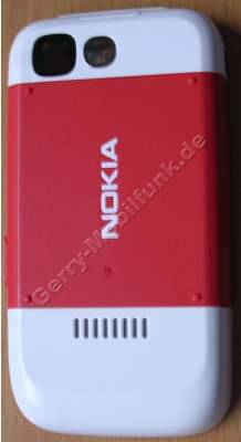 Akkufachdeckel Original Nokia 5200 rot Batteriefachdeckel E-Cover incl. Kamerascheibe und Akkufachverschluß, Feder zur Befestigung des Deckels am Gerät