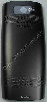 Akkufach silber Nokia X2-02 original Batteriefachdeckel, B-Cover, Akkudeckel dark silver, schwarz, black fr das silberne Gert
