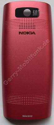 Akkufach rot Nokia X2-02 original Batteriefachdeckel, B-Cover, Akkudeckel bright red