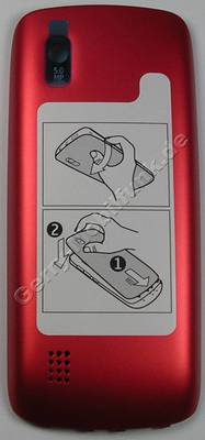 Akkufachdeckel rot Nokia Asha 300 original Batteriefachdeckel red