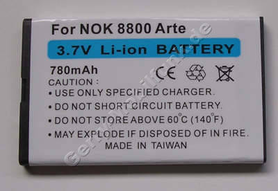 Akku Nokia Asha 306 Li-Ion 780mAh 4,8mm Akku vom Markenhersteller mit 12 Monaten Garantie, nicht original Nokia (entspricht BL-4U)