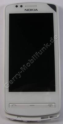 Oberschale, Displayscheibe, LCD weiss Nokia 700 white original Touchpanel mit Displaymodul, Touchscreen, Farbdisplay, Ohrlautsprecher, Tastenmatte und Tastaturmodul der Mentasten