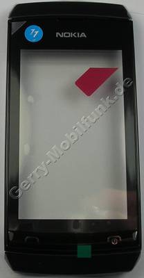 Oberschale grau und Touchpanel Nokia Asha 305 original A-Cover mit Displayscheibe, Digitizer, grey
