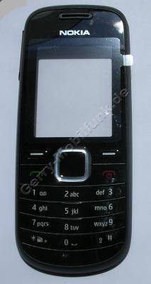 Oberschale schwarz Nokia 1661 original A-Cover black mit Displayscheibe und Tastenmatte, Tastatur