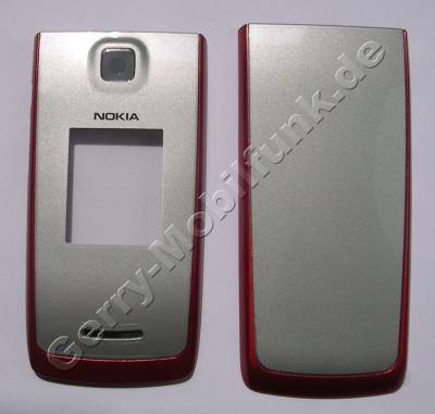 Oberschale  plus  Akkufachdeckel row red Nokia 3610 Gehuse Set, Batteriefachdeckel und Cover mit Displayscheibe auen Display, Kamerascheibe rot