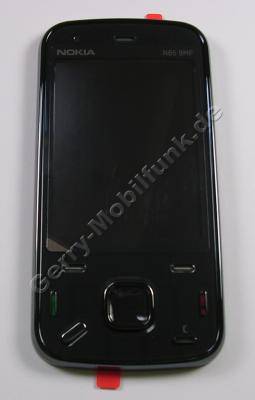 Oberschale indigo Nokia N86 original A-Cover schwarz mit Displayscheibe, Tastaturplatine Menütasten, Lautsprecher, Menütastenmatte