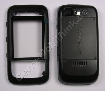 Oberschale und Akkufachdeckel schwarz Original Nokia 5300 black A-Cover incl. Displayscheibe und Mikrofon, Batteriefachdeckel