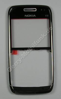 Oberschale zodium Nokia E72 original A-Cover schwarz mit Displayscheibe