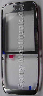 Oberschale silber Nokia E52 original A-Cover mit Displayscheibe