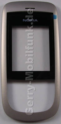 Oberschale silber Nokia 2220 Slide original A-Cover warm silver mit Displayscheibe