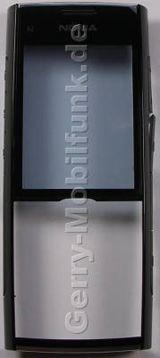 Oberschale chrome Nokia X2-00 original A-Cover silber mit Displayscheibe