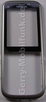 Oberschale silber Nokia C5 original A-Cover mit Displayscheibe warm silver