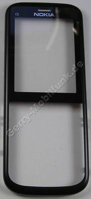 Oberschale schwarz Nokia C5 original A-Cover black mit Displayscheibe