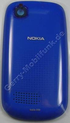 Akkufachdeckel blau Nokia Asha 200 original C-Cover Batteriedeckel mit Kamerascheibe blue