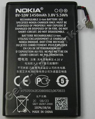 Akku BV-5JW Nokia Lumia 800 original Ersatzakku 1450 mAh, 5,5Wh