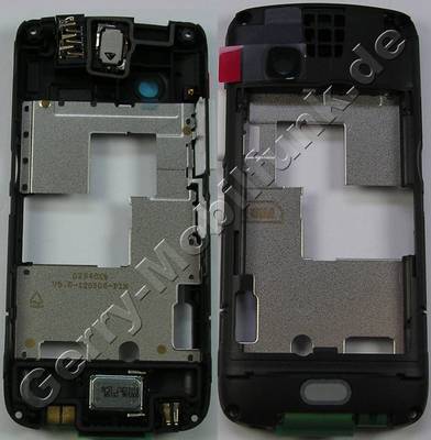 Unterschale, Gehäuseträger white row Nokia C5-03 original Chassis Cover incl. Ladebuchse, Freisprechlautsprecher, Headsetbuchse, Kamerascheibe Kameralinse, interne Antenne, Seitentasten