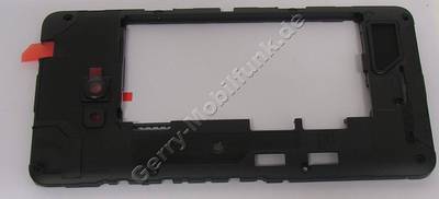 Unterschale silber Nokia 701 original Back-Cover light silver, Geh�userahmen incl. Kamerascheibe, Kamerablitzlicht, Freisprechlautsprecher, Simkartenleser, Antenne, Akkuverschlu�, Seitentasten f�r Lautst�rke, Kamerataste, Schiebetaste / Sperrtaste, Ein/Aus Taste, Abdeckung USB-Anschlu�