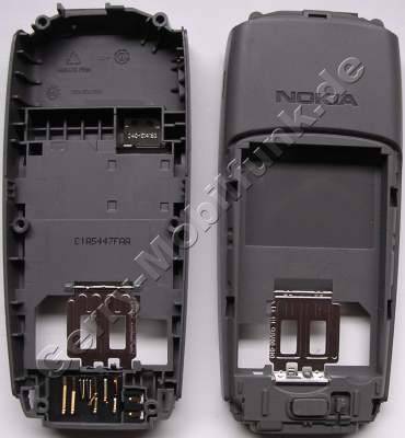 Backcover Nokia 1600 Mittelgehäuse, Gehäuserahmen, Rückenschale zur Aufnahme des Akku incl. Ladeanschluß ( Ladekonnektor ) Simkartenhalter und Mikrofon