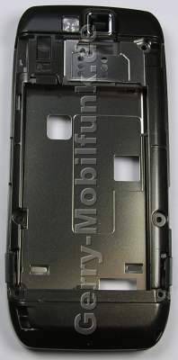 Unterschale grey steel Nokia E66 original B-Cover grau Gehäuseträger, Gehäuserahmen inkl. Headset Anschluss, Ein/Aus Taste, Kamerascheibe, Infrarot Abdeckung
