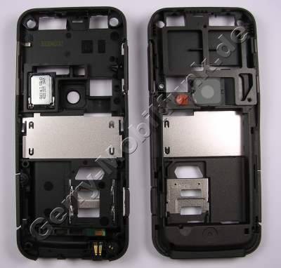 Unterschale, Gehäuserahmen Nokia 6124 classic original B-Cover incl- Ladekonnektor, Kamerascheibe, Simkartenhalten, Lautstärketaste, Einschalttaste, Seitentasten, Speicherkarten Abdeckung, Mikrofon, Bluetooth Antenne