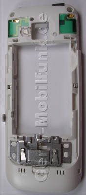 Gehäuserahmen,Gehäuseträger weiß Nokia C5 original B-Cover, Backcover mit Blitzlicht, Antennen, Headset Konnektor, Ladebuchse, Halter für Simkarte