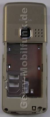Unterschale gold Nokia 6300 original, B-Cover Gehusetrger incl. Lade-Konnektor, Mikrofon, Simkartenhalten, Infrarotfenster und Kamerascheibe