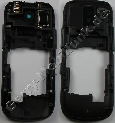 Unterschale dunkelgrau, Gehuserahmen Nokia Asha 202 original D-Cover darkgrey, Gehusetrger mit Freisprechlautsprecher, Headsetbuchse Headsetkonnektor, Kamerascheibe Kameralinse, Ladebuchse