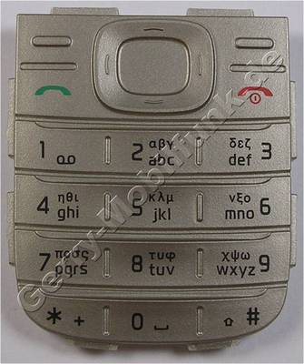 Tastenmatte Original Nokia 1200 Tastatur warm silber mit griechischen Zeichen