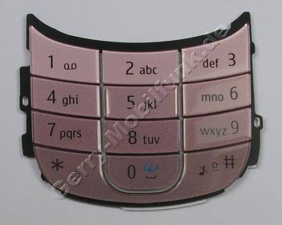 Tastenmatte pink Nokia 3600 Slide original Tastatur Telefontasten T9 rot