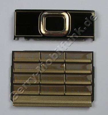 Tastenmatten Set Nokia 8800 Arte latin gold Telefontastatur  plus  Men�tastatur, Tastenmatte Navigation und T9