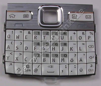 Tastenmatte zircon white Nokia E72 original Tastatur wei mit deutscher Tastaturbelegung QWERTZ