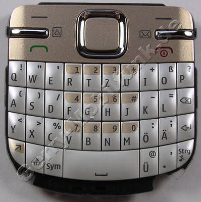 Tastenmatte gold Nokia C3-00 original Tastenmatte deutsche Tastenbelegung, golden white Tastaturmatte