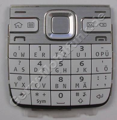 Tastenmatte weiss Nokia E55 original Tastatur white aluminium