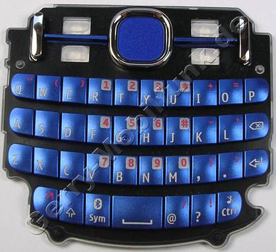 Tastenmatte blau Nokia Asha 201 original QWERTY Tastatur blue