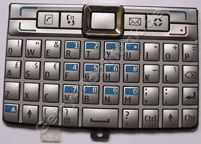 Tastenmatte schwarz Nokia Asha 201 original QWERTY Tastatur graphite