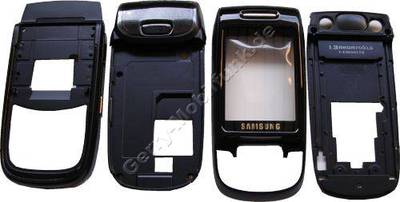 Komplettes Geh�use Samsung D500 schwarz/blau (Oberschale,Unterschale, Slider - alle Geh�useteile ohne Schiebemechanik Cover)