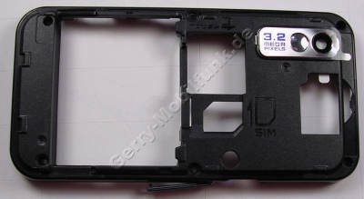 Unterschale schwarz Samsung GT-S5230 Gehäuserahmen mit Kamerascheibe, Kameralinse, Abdeckung Ladeanschluß