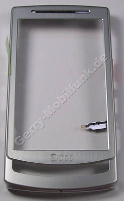 Oberschale silber Samsung GT I8320 original A-Cover mit Seitentasten und Men�tasten, Lautst�rketaste, Kamerataste, Zoomtaste, Ein/Aus Taste, silver (Vodafone 360 H1)