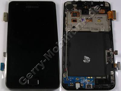 Displaymodul  plus  Touchscreen schwarz Samsung i9100 Galaxy S2 Gorilla Displayscheibe, Bedienfeld mit LCD-Modul black