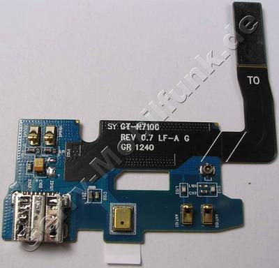 Mikro USB-Anschlu mit Flexkabel Samsung N7100 Galaxy Note2 Hintere kleine Platine mit USB Buchse, Mikrofon, Micro USB Konnektor, Ladebuchse