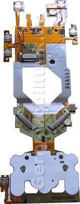 Tastaturplatine Schieber SonyEricsson W550i, Hauptflex mit Mikrofon und Konnektoren für den Kabelbaum, Flexkabel, Flexfolie