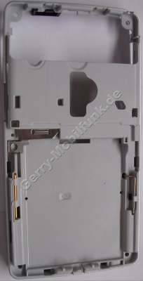 Gehäuserahmen silber SonyEricsson W950i original Rahmen, Unterschale mit Schacht und Haltefeder vom Styluspen (Stift)