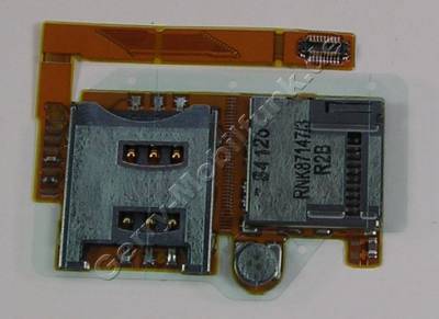 Simkartenleser SonyEricsson W890i original Flexkabel mit Kartenleser Simkarte und Speicherkarte, Speicherbatterie, Buffer-Akku