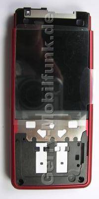 Display mit Cover red SonyEricsson C902i original red LCD - bereits vormontiert in den roten Gehäuseträger, Ersatzdisplay, Farbdisplay, Displaymodul mit Displayscheibe und Sensorflexkabel für die Tasten neben dem Display