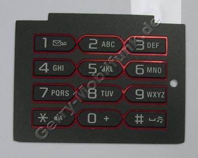 Telefon Tastenmatte schwarz SonyEricsson W595i normale große Tastatur mit den Zahlen ruby black